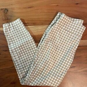 Cream and white Seventh Avenue gingham pants size Small